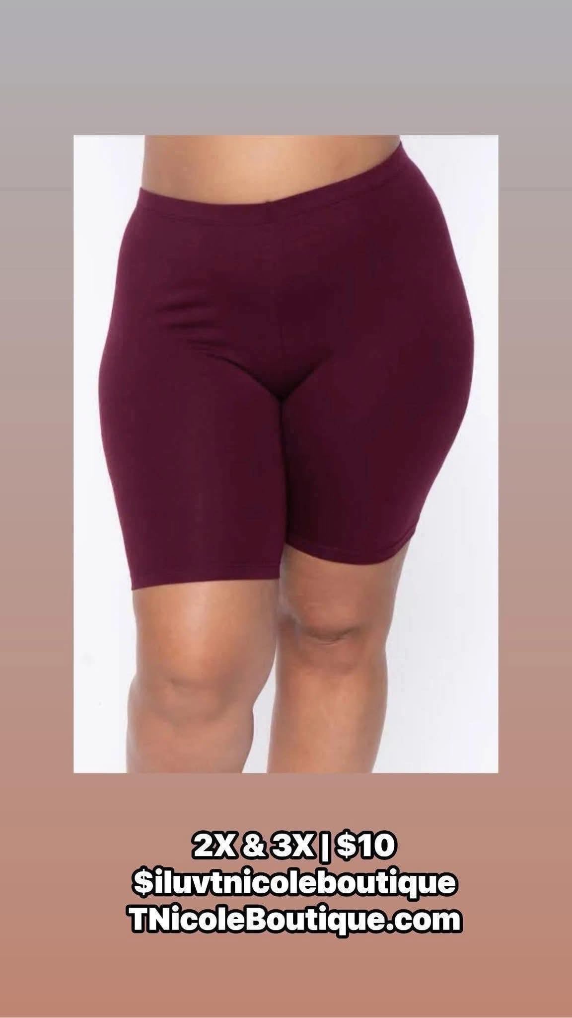 ULTRA COMFY BIKER PLUS SIZE BIKER SHORTS 1X 2X 3X | 4 COLORS