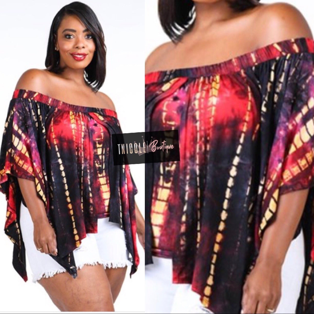 Splash of Tye Dye Blouse 2X Only