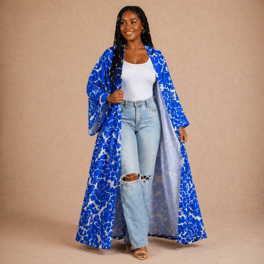 Sapphire Bloom Kimono