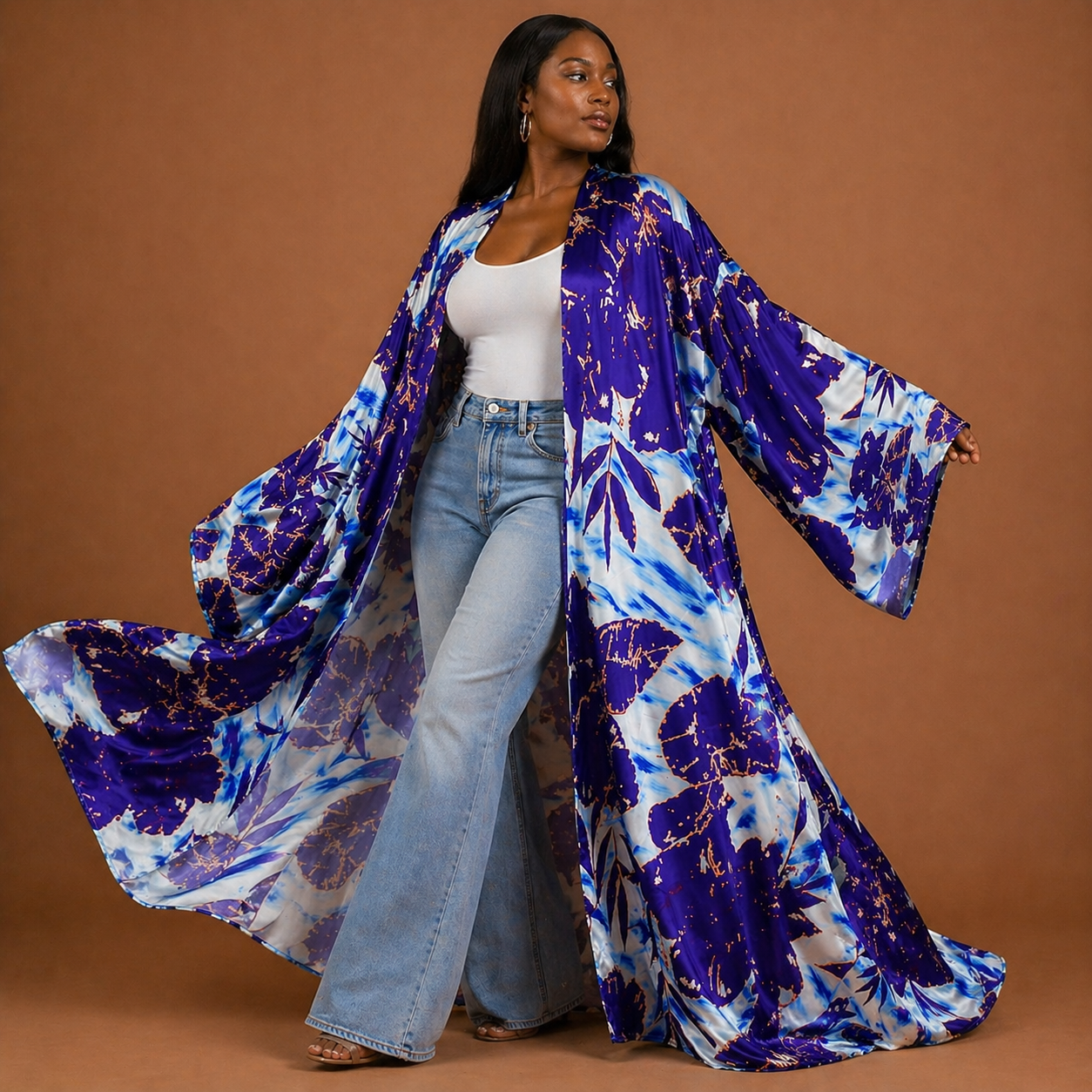 Violet Mist Petals Kimono