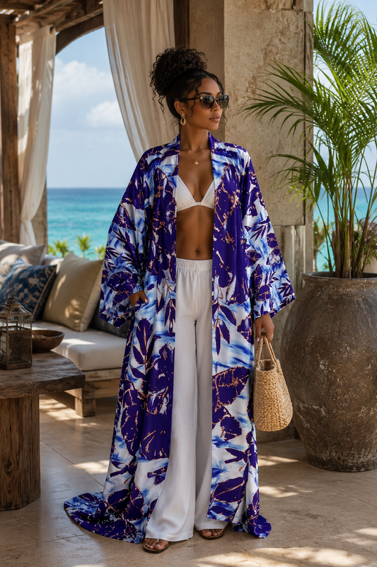 Violet Mist Petals Kimono