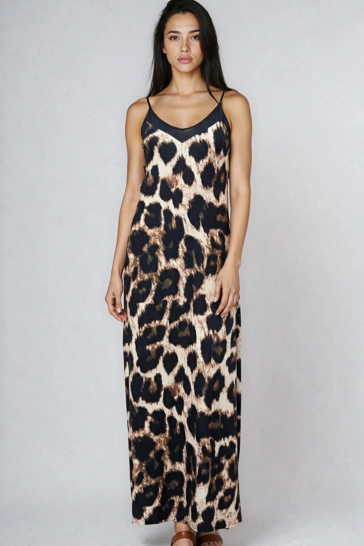 Leopard Maxi Slip Dress