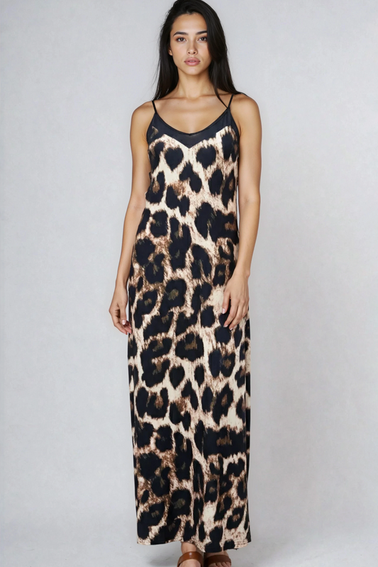 Leopard Maxi Slip Dress